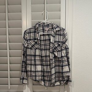 Merona Black and White Plaid Button Down Shirt